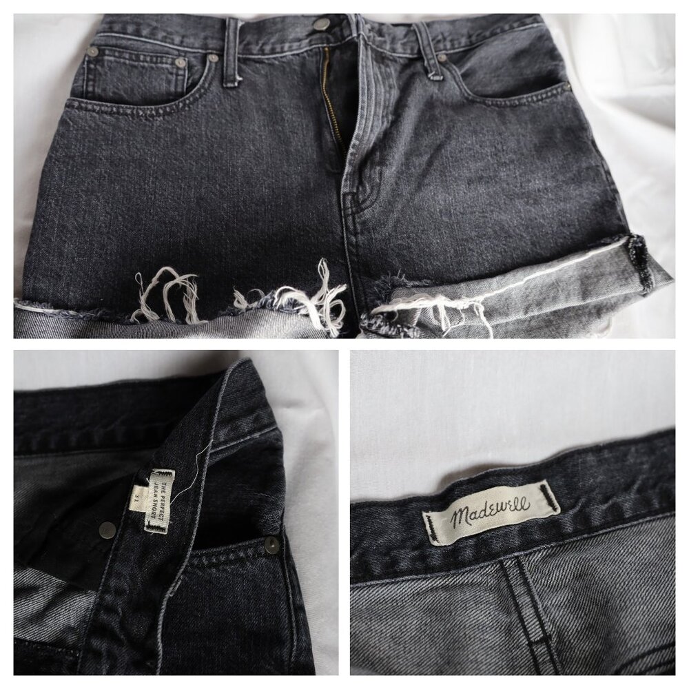 MADEWELL raw hem black jean short
